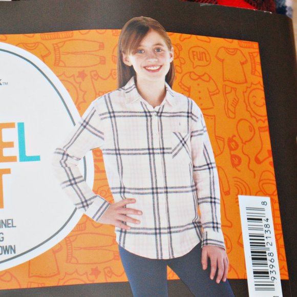 Member's Mark 2pack Girl's Flannel Shirt Size 14/16 - Picture 3 of 4